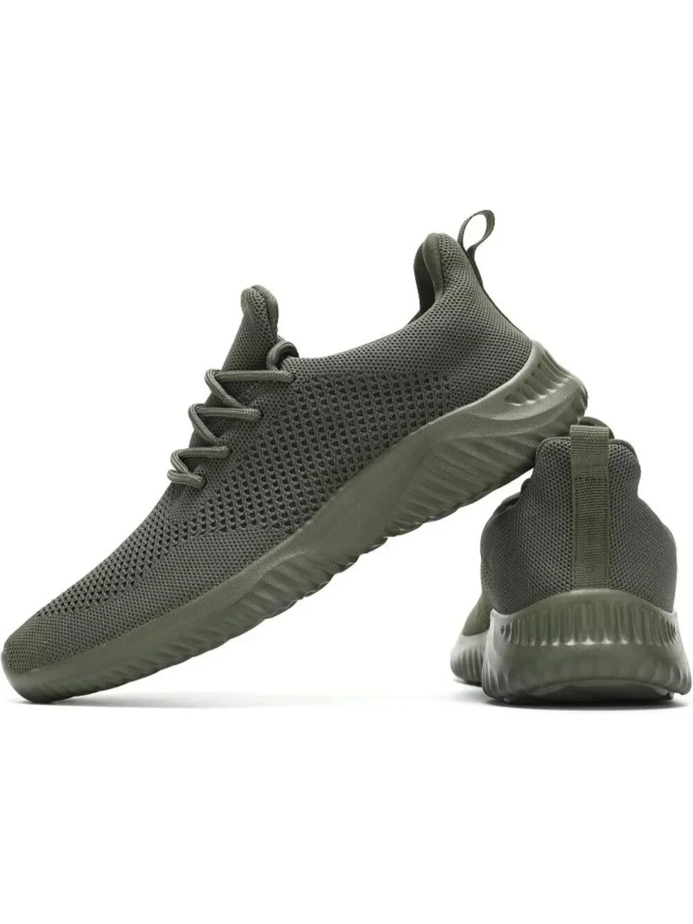 Men's Green Slip on Walking Shoes Ultra Light Breathable Non Slip Running Shoes